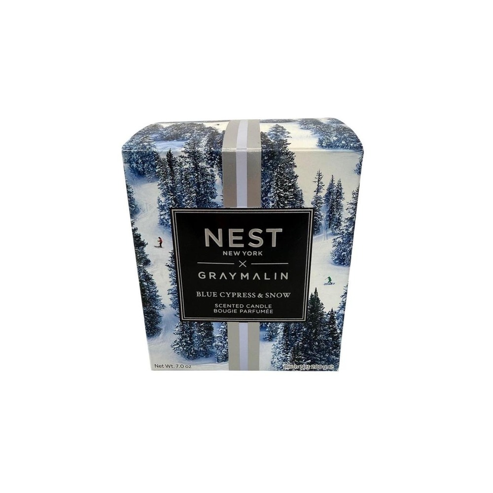 NEST x Gray Malin Blue Cypress & Snow Scented Candle 7oz Holiday Winter